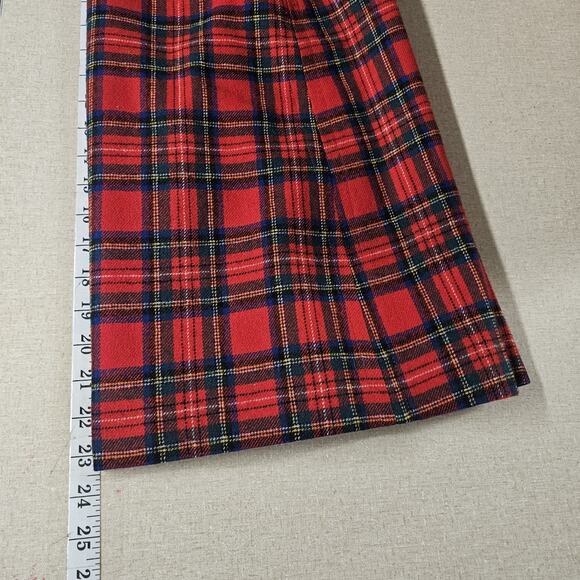 Vintage Pendleton Womens Wool Plaid Skirt Size 16 Red Academia Knee Length - Picture 6 of 7
